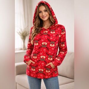 No Boundaries Red Fleece with Bear Design